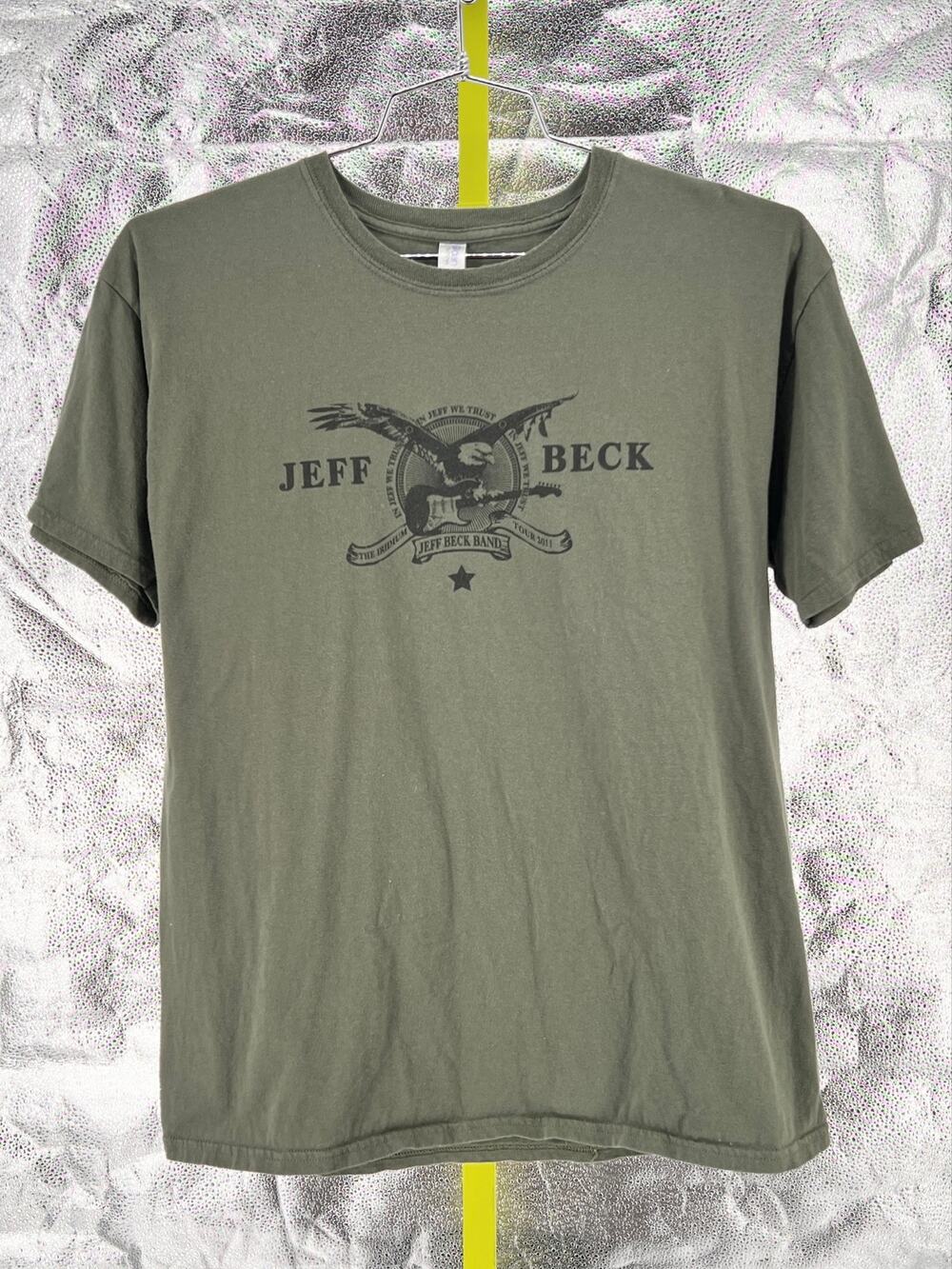 Jeff Beck 2011 Tour Tshirt Double Sided Olive Green Large Rare style
